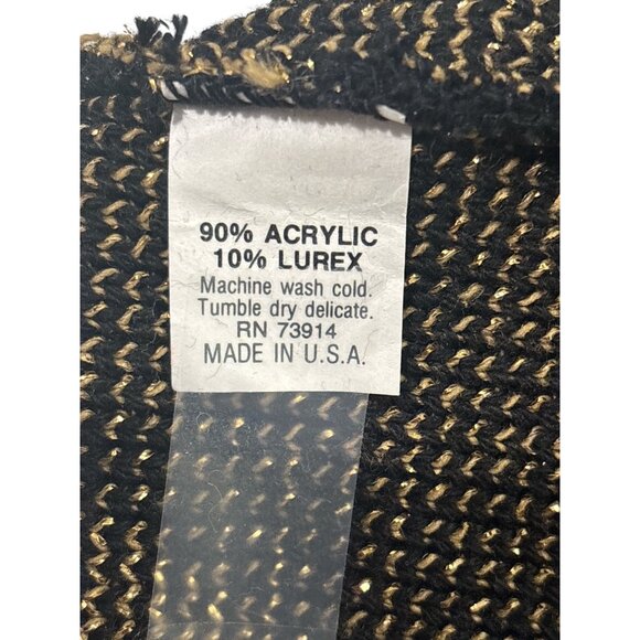 Vintage Alfred Dunner Black & Gold Argyle Knit Sweater | Made in USA | XL | Lure - Picture 8 of 11